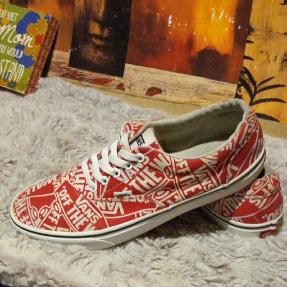 Vans Red and White Graphic Sneakers - Picture 6 of 7